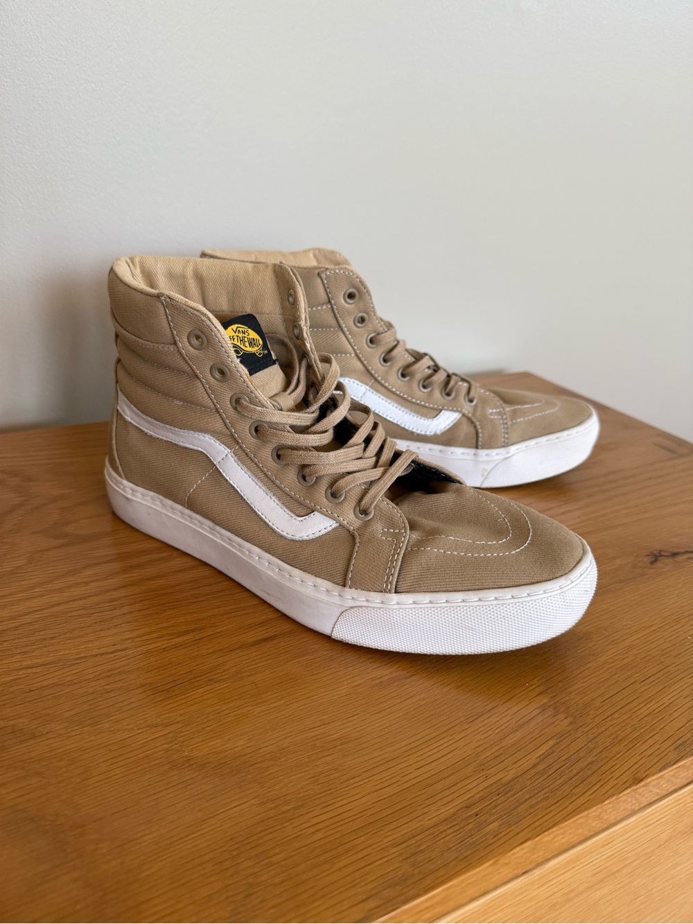 Vans SK8-Hi Shoes -–Tan Canvas – Size 10.5